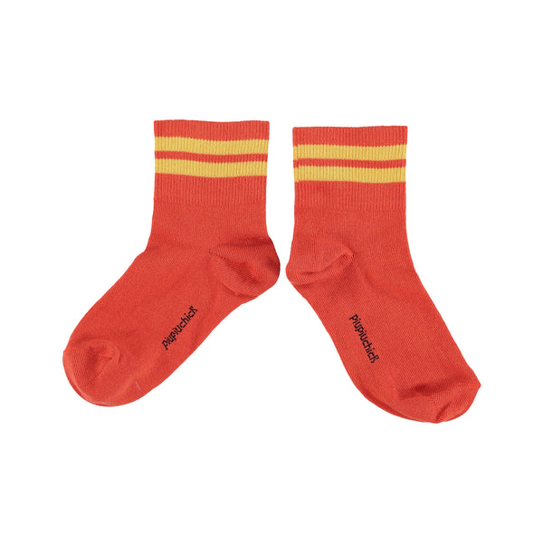 Piupiuchick - Striped socks orange w/ yellow stripes