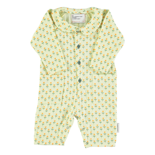 Piupiuchick - Baby jumpsuit | Yellow w/ little flowers