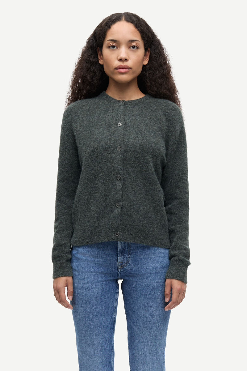 Samsoe Samsoe - Nor short cardigan 7355 dark evergreen mel