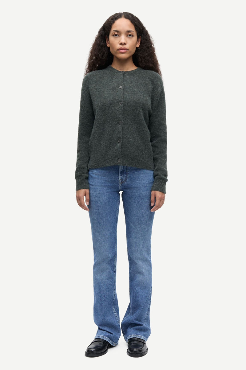 Samsoe Samsoe - Nor short cardigan 7355 dark evergreen mel