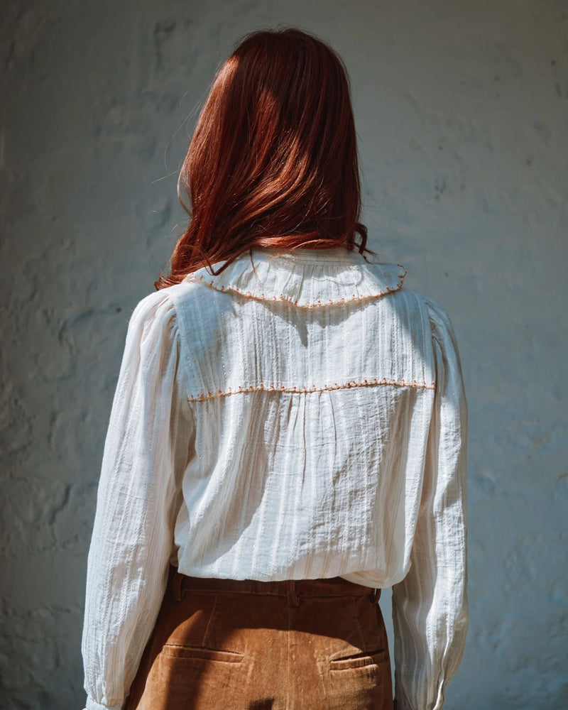Emile & Ida - Blouse col bordage fleur brodé