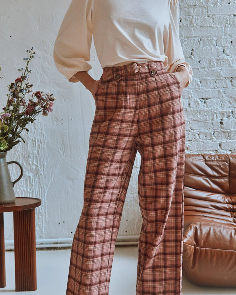 Emile & Ida - Pantalon carreaux blush