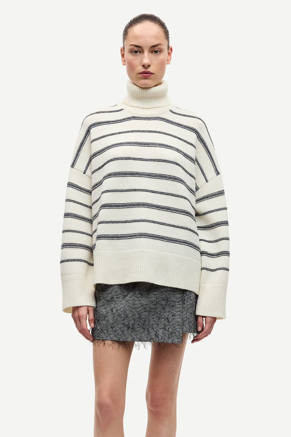 Samsoe Samsoe - Sakeiku stripes turtleneck 11250 clear cream