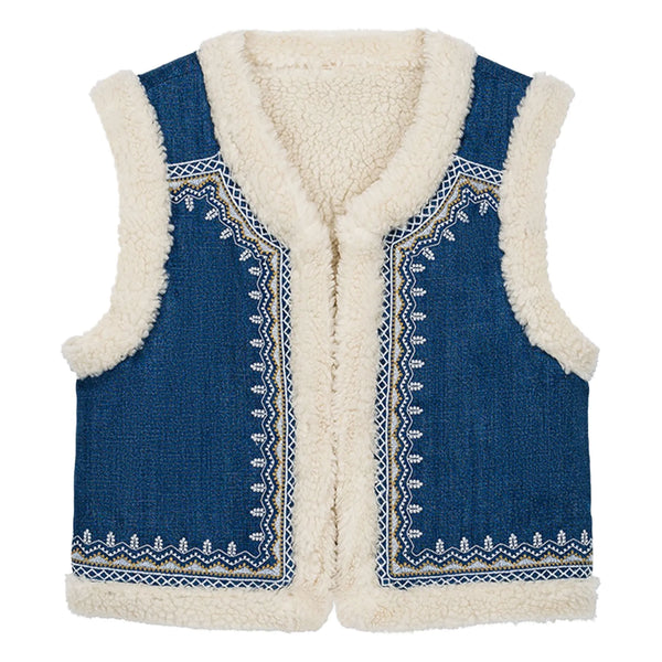 Louise Misha - Veste Sans Manches Réversible Figara Denim