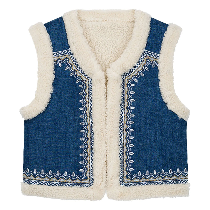 Louise Misha - Veste Sans Manches Réversible Figara Denim