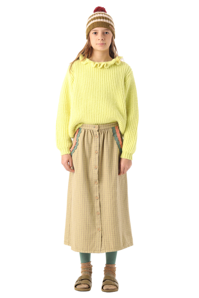 Piupiuchick - Long skirt | Sage green checkered |