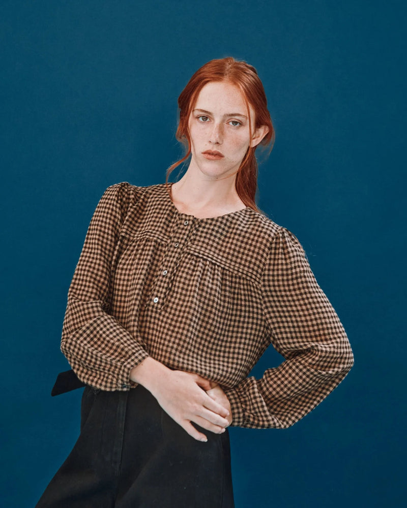 Emile & Ida - Blouse vichy choco