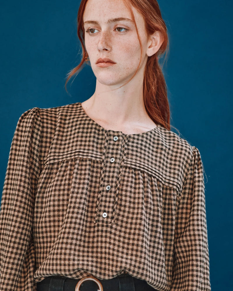 Emile & Ida - Blouse vichy choco