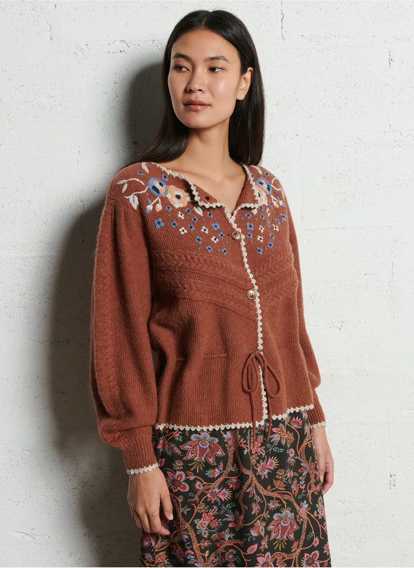Louise Misha - Cardigan Sandya - Chestnut