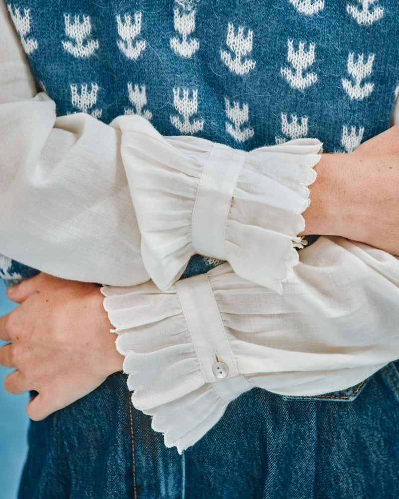 Emile & Ida - Blouse brodée en coton écru