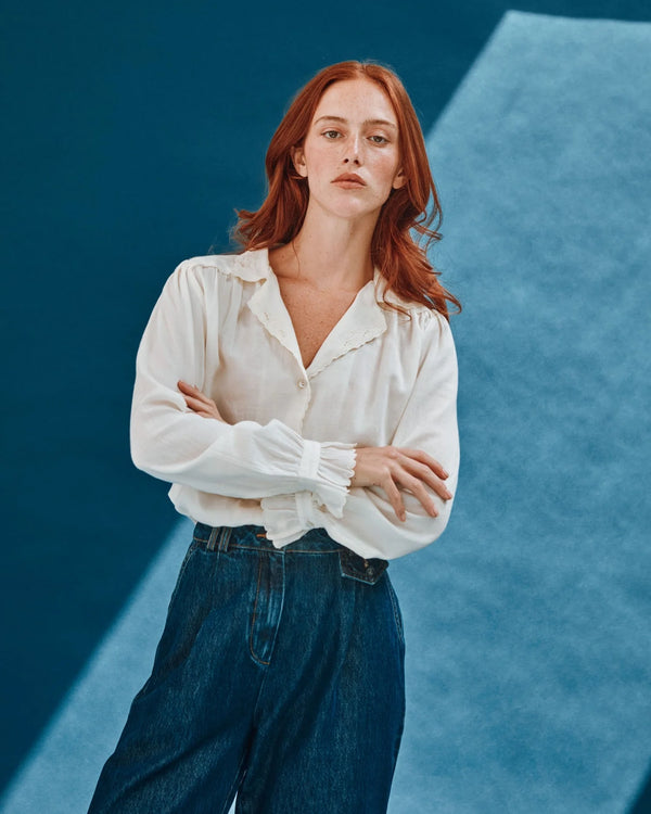 Emile & Ida - Blouse brodée en coton écru