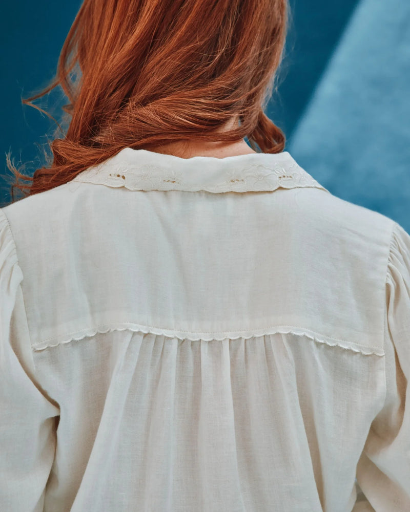 Emile & Ida - Blouse brodée en coton écru