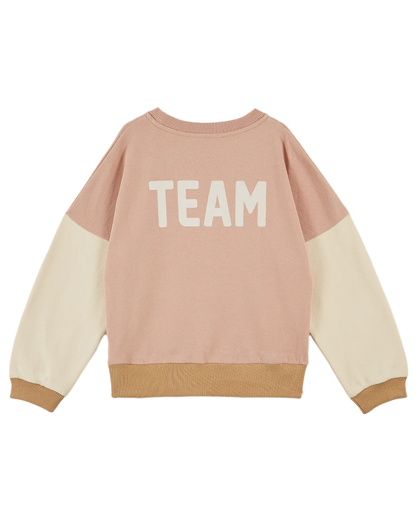 Emile & Ida - Sweat coton bio team tricolore poudre