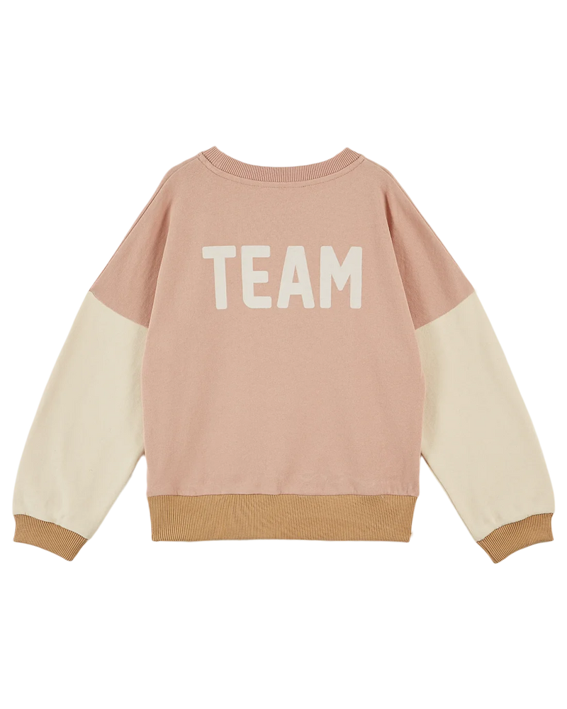 Emile & Ida - Sweat coton bio team tricolore poudre