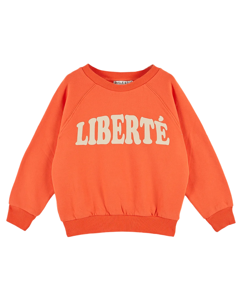 Emile & Ida - Sweat Liberté coton bio enfant orange