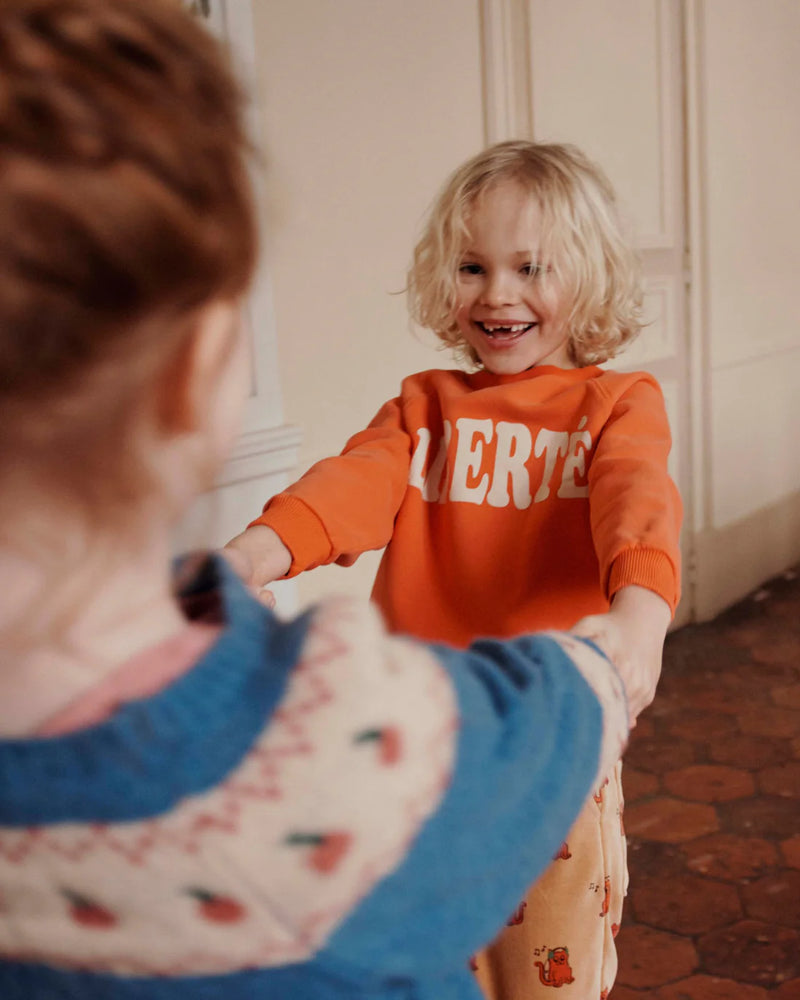 Emile & Ida - Sweat Liberté coton bio enfant orange