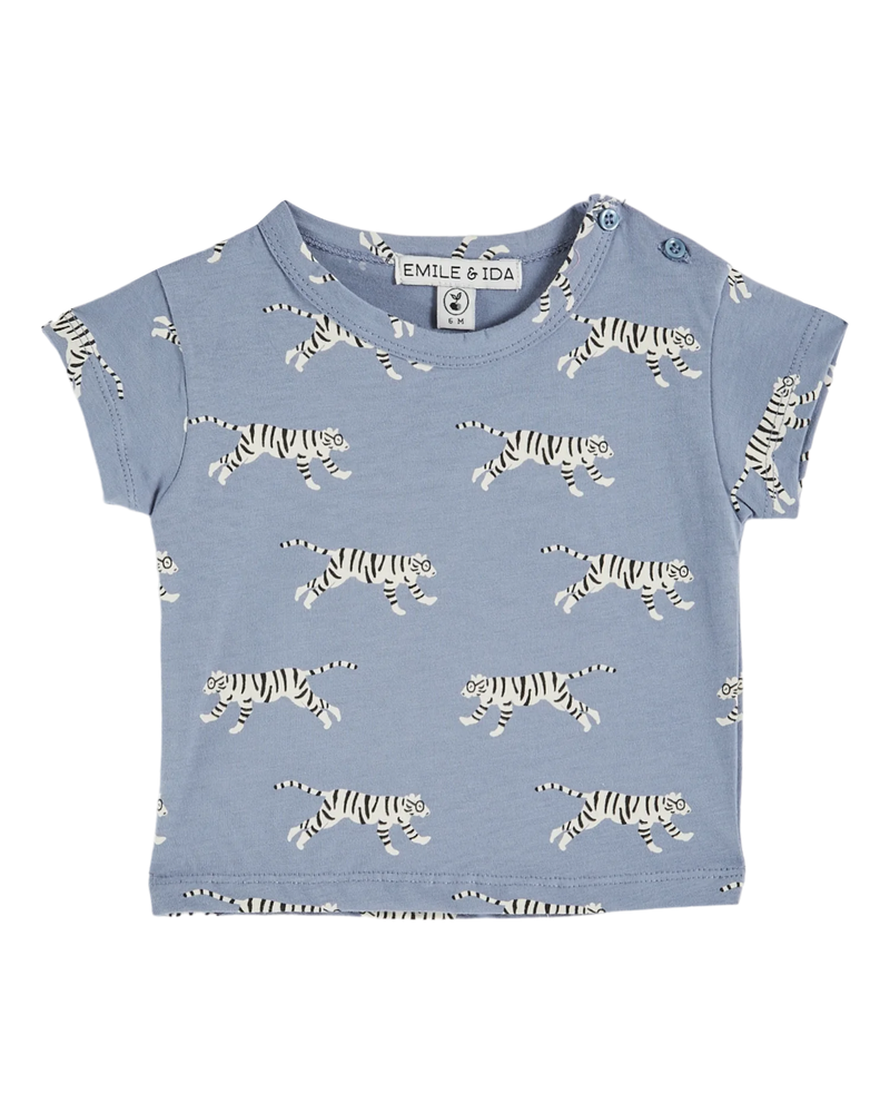 Emile & Ida - T-shirt coton bio tigres lavande