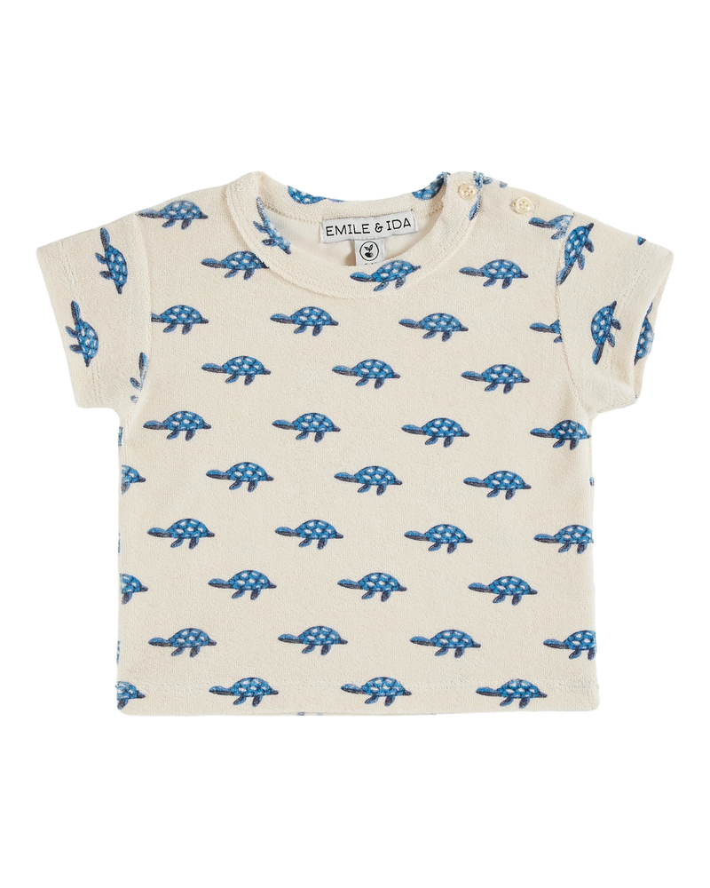 Emile & Ida - T-shirt éponge tortues écru