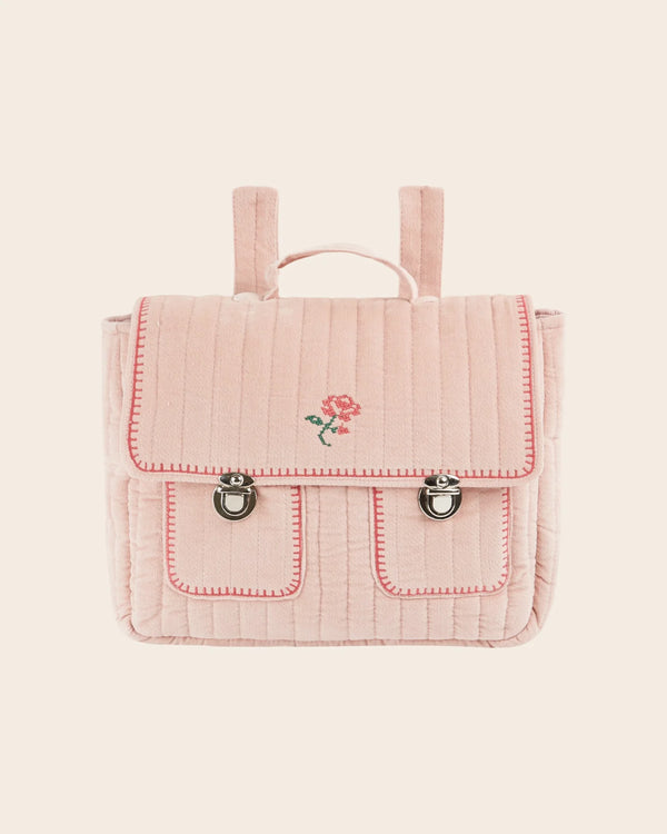 Emile & Ida - Cartable matelassé rose pâle
