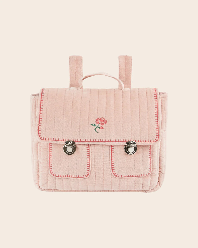 Emile & Ida - Cartable matelassé rose pâle