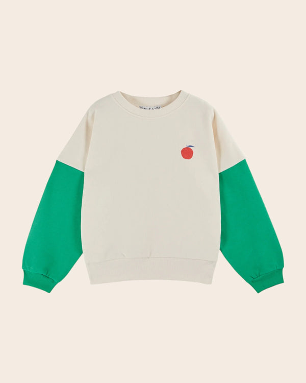 Emile & Ida - Sweat Central Park bicolore coton bio vert enfant