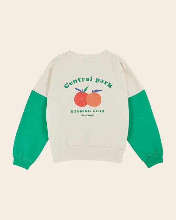 Emile & Ida - Sweat Central Park bicolore coton bio vert enfant