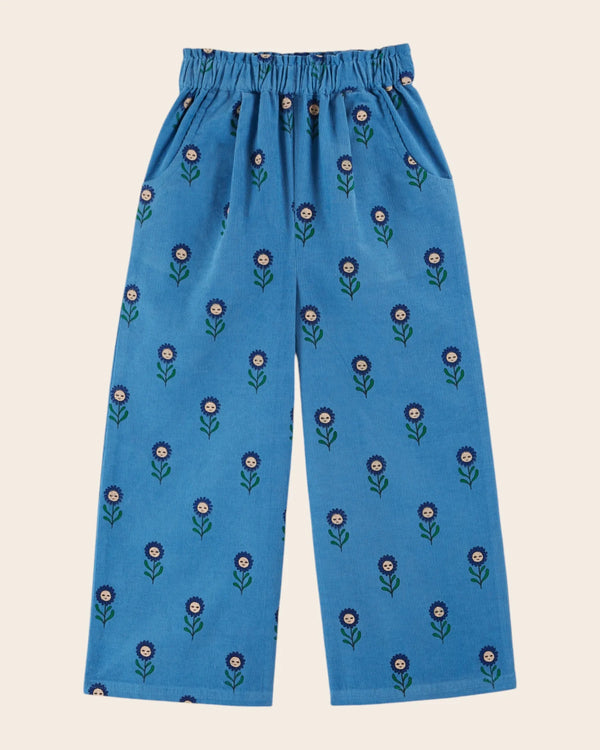 Emile & Ida - Pantalon velours marguerite bleu