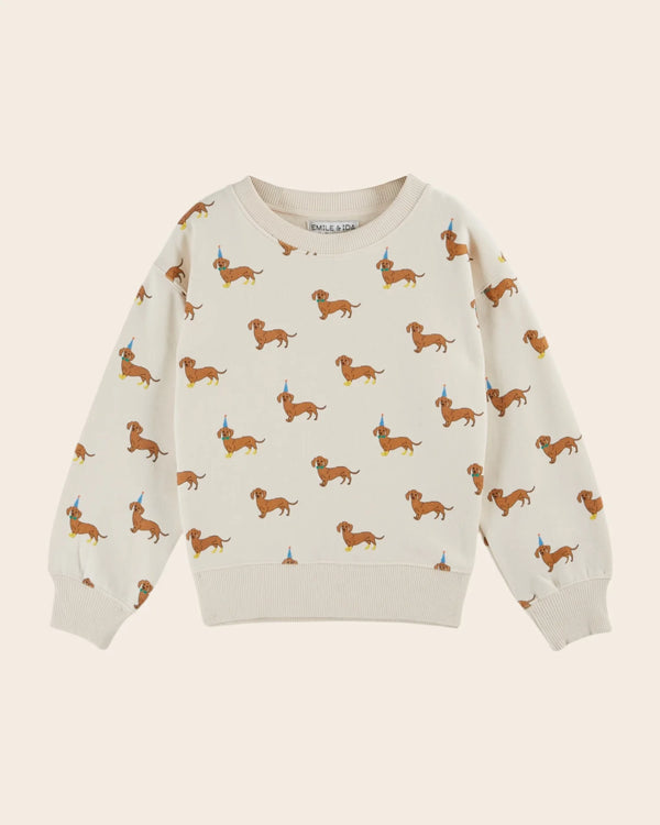 Emile & ida - Sweat teckels coton bio écru enfant