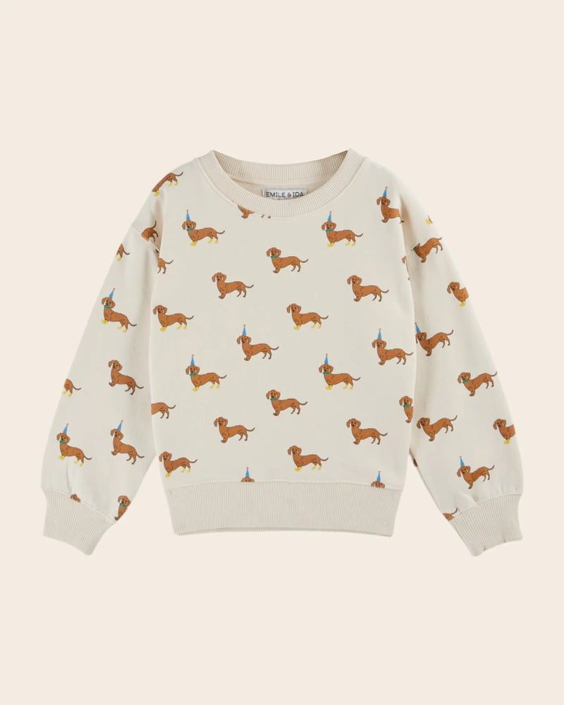 Emile & ida - Sweat teckels coton bio écru enfant