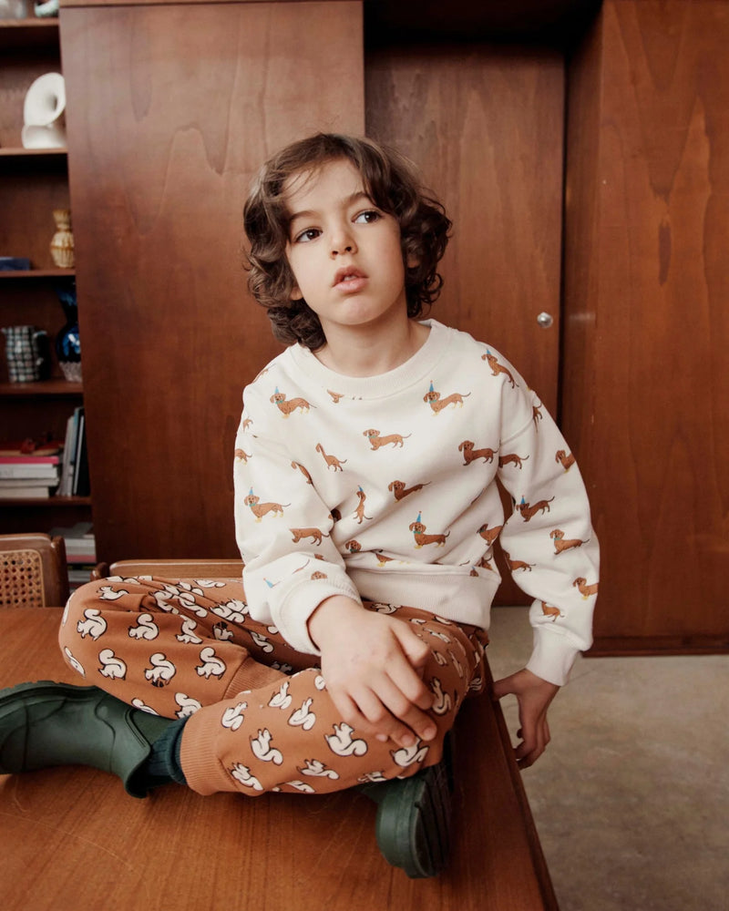 Emile & ida - Sweat teckels coton bio écru enfant