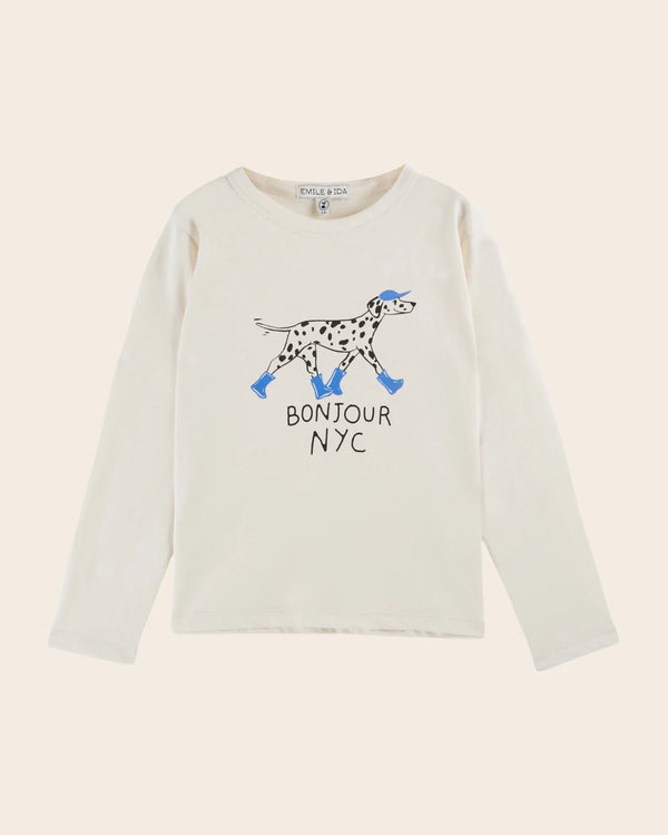 Emile & Ida - T-shirt dalmatien coton bio crème