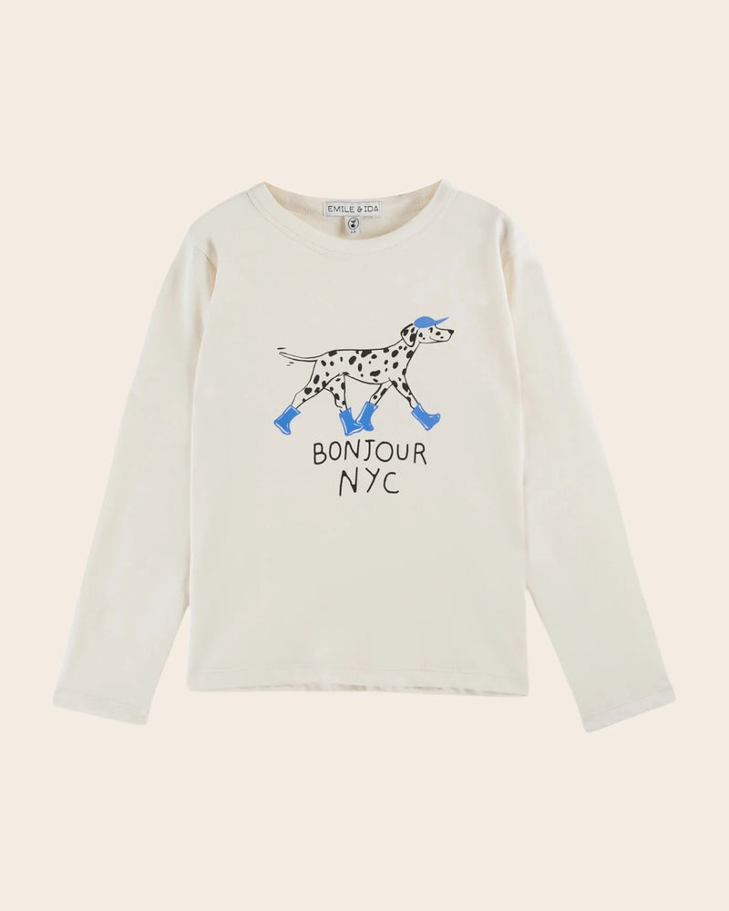 Emile & Ida - T-shirt dalmatien coton bio crème