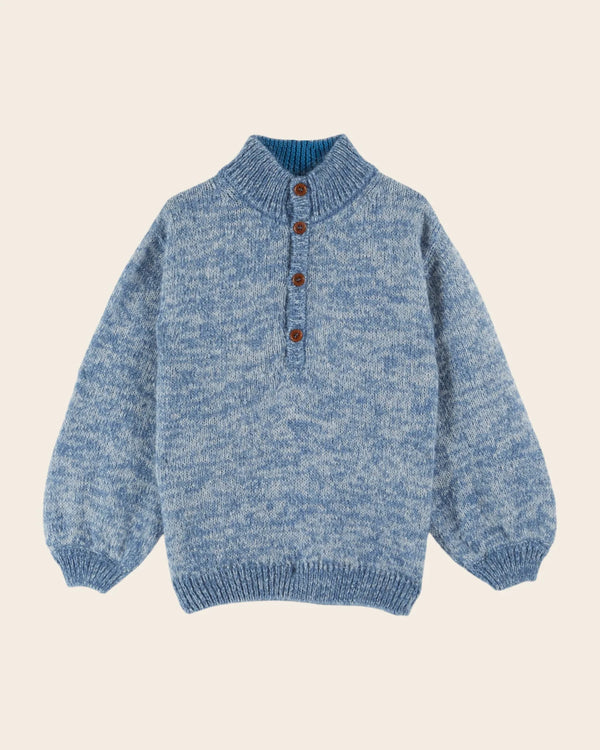 Emile & Ida - Pull camioneur bleu chiné