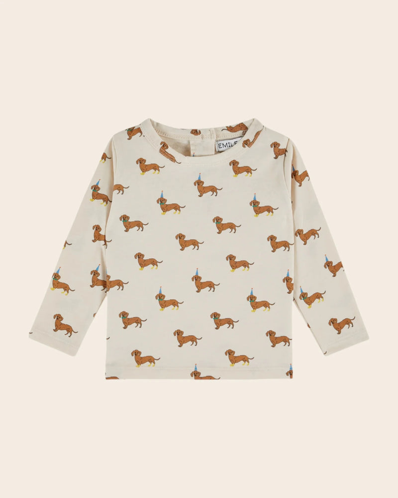 Emile & Ida - T-shirt teckels coton bio écru enfant