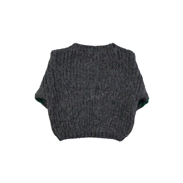 Piupiuchick - Knitted sweater - Grey & green stripes