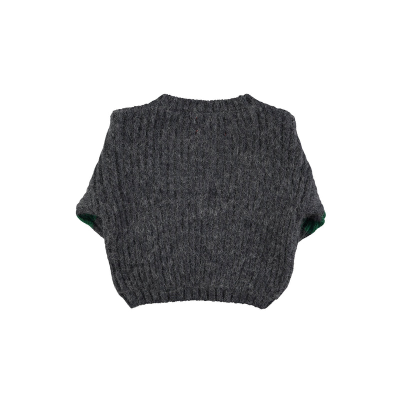 Piupiuchick - Knitted sweater - Grey & green stripes