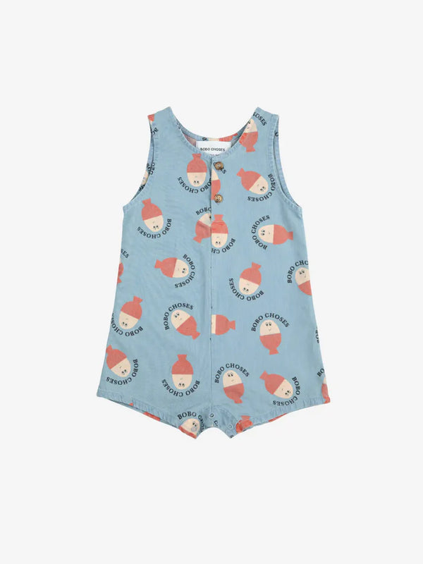 Bobo Choses - Combishort en jean all-over Morning Egg