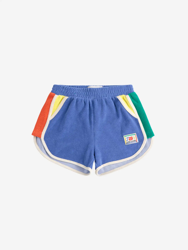 Bobo Choses - Short en tissu éponge bleu Color Block Smiling enfants