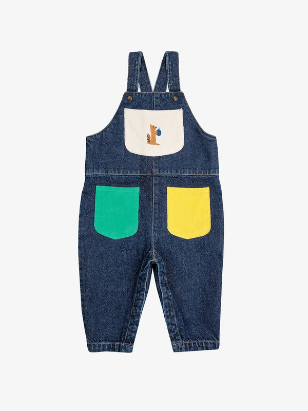 Bobo Choses - Baby Hungry Squirrel denim dungaree