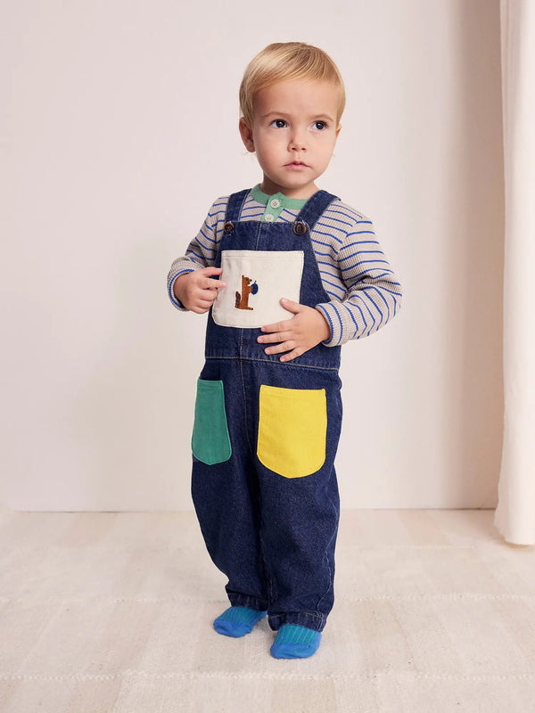 Bobo Choses - Baby Hungry Squirrel denim dungaree