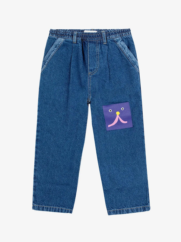 Bobo Choses - Funny Face denim jogger pants