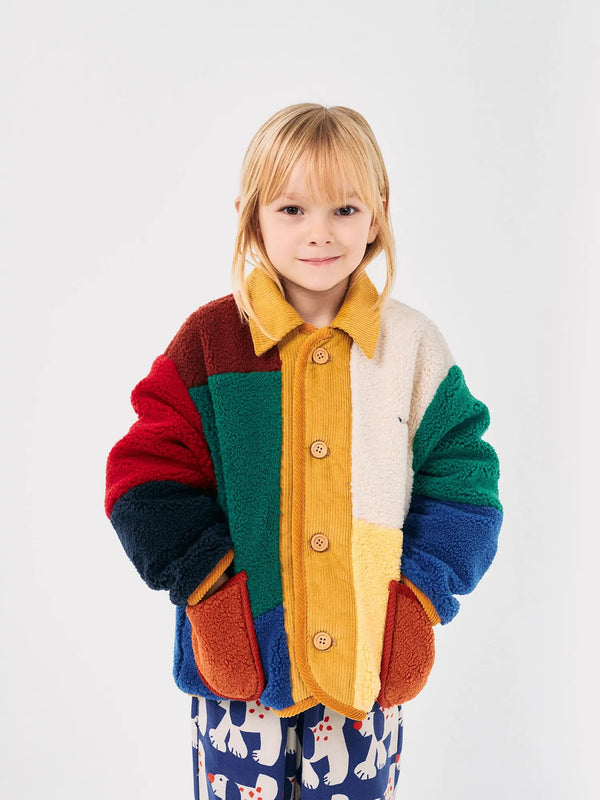 Bobo Choses - Color Block sheepskin jacket