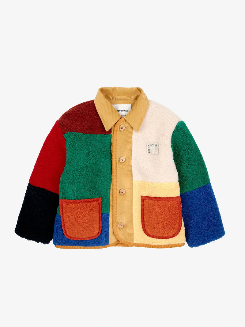 Bobo Choses - Color Block sheepskin jacket