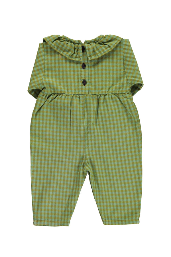 Piupiuchick - Baby jumpsuit w/ collar - Green checkered