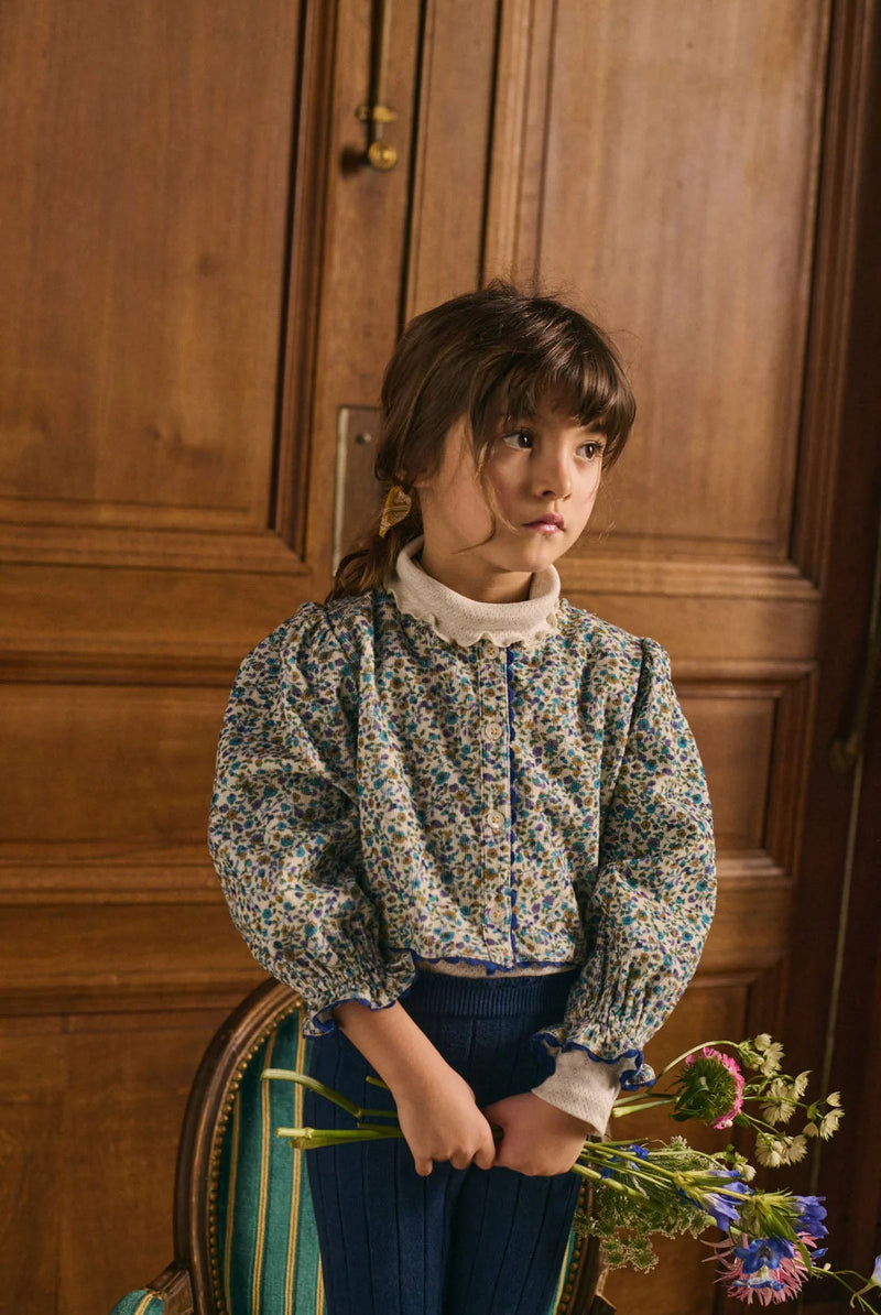 Louise Misha - Blouse Celina velvet cream aster