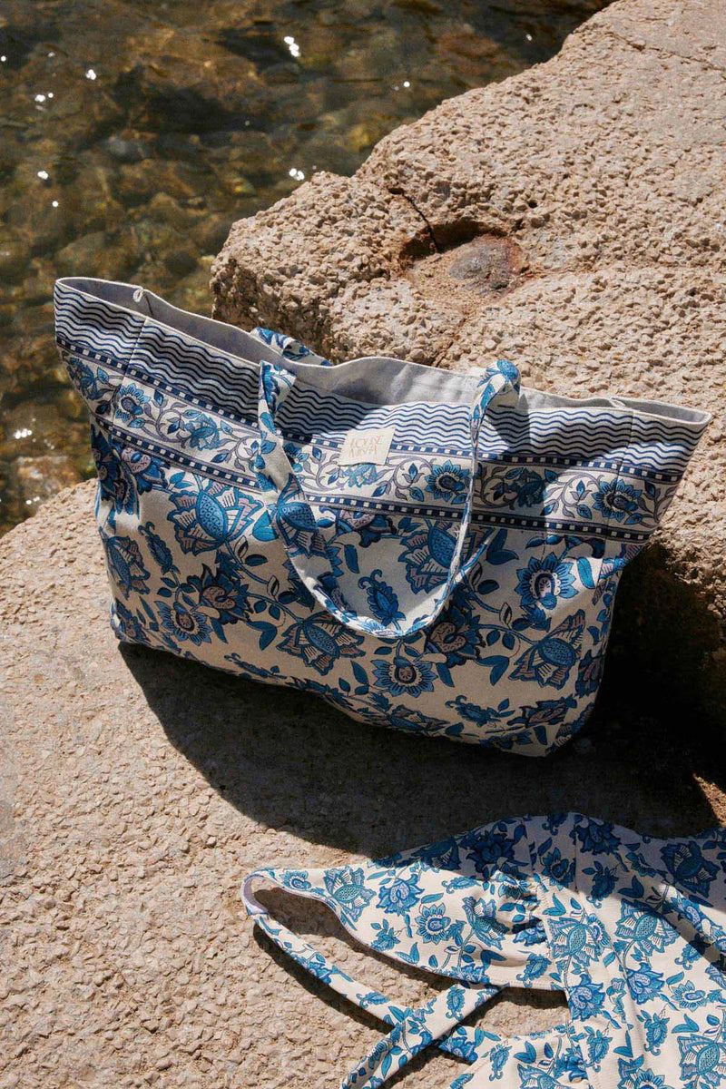 Louise Misha - TOTE BAG BEVERLY blue lobelia garden