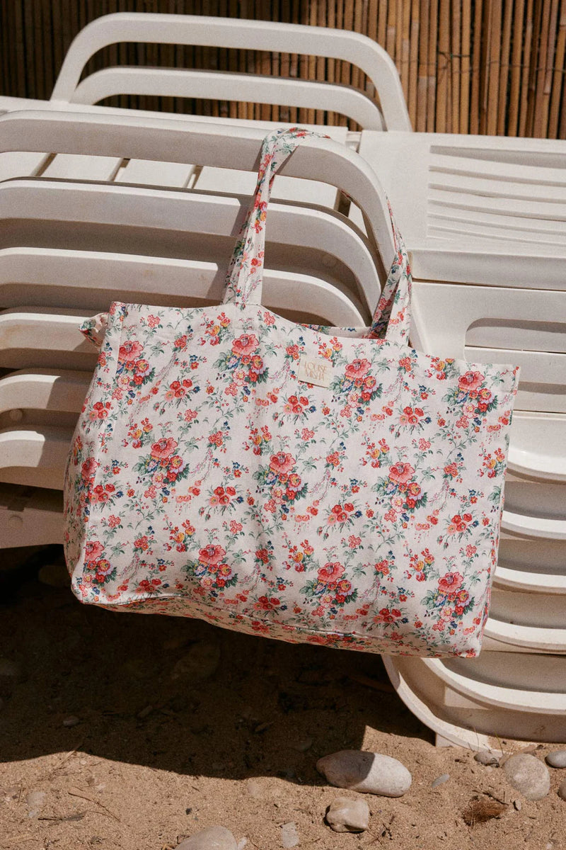 Louise Misha - TOTE BAG BEVERLY cream rosa festa