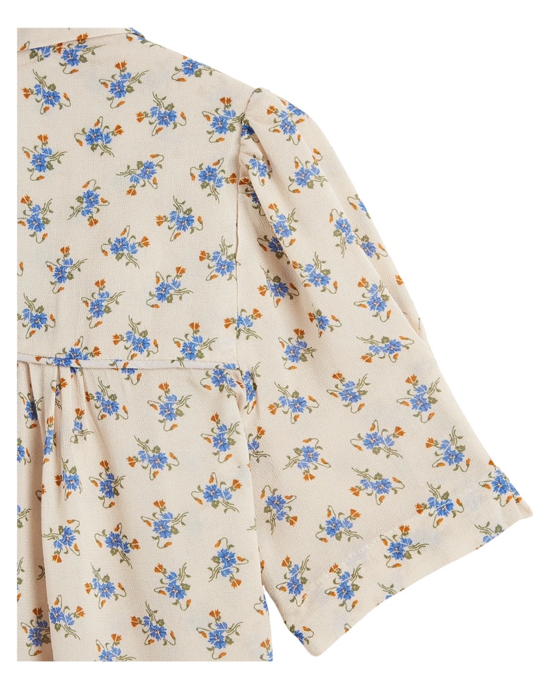 Emile & Ida - Blouse écru fleurs bleues