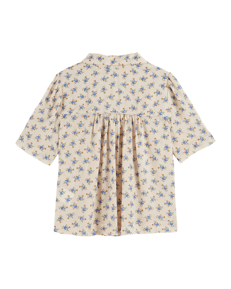 Emile & Ida - Blouse écru fleurs bleues