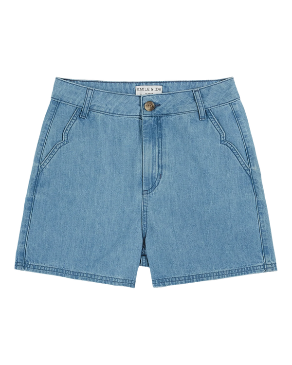 Emile & Ida - Short denim bleu clair